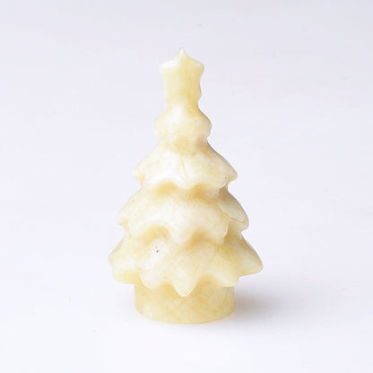 Crystal Christmas Tree Carvings GEMROCKY-Carvings-Yellow Calcite-