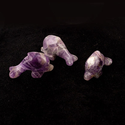 Crystal Dolphin 2 Inch Carvings GEMROCKY-Carvings-Dream Amethyst-