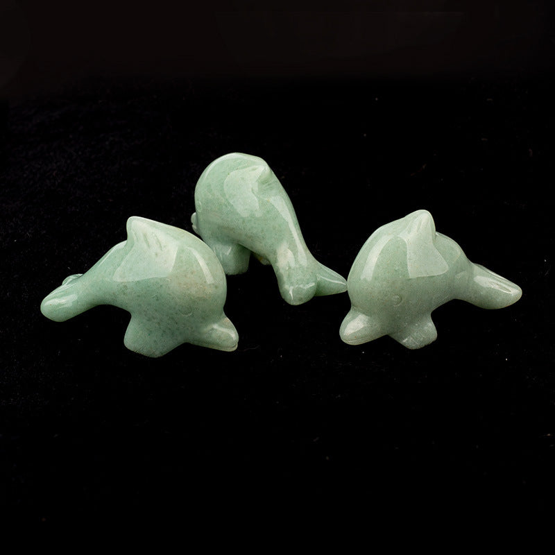 Crystal Dolphin 2 Inch Carvings GEMROCKY-Carvings-Green Aventurine-