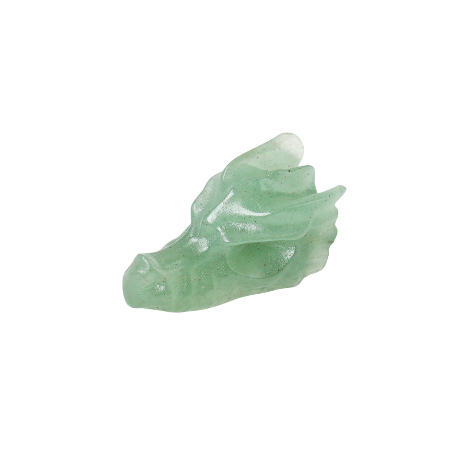 Crystal Dragon Skull 3.5cm Carvings GEMROCKY-Carvings-Green Aventurine-