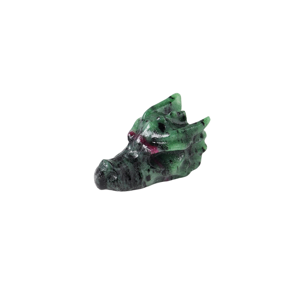 Crystal Dragon Skull 3.5cm Carvings GEMROCKY-Carvings-Ruby Zoisite-