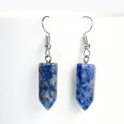 Crystal Drop Hexagonal Prism Eardrop Earrings GEMROCKY-Jewelry-Blue Spot Stone-