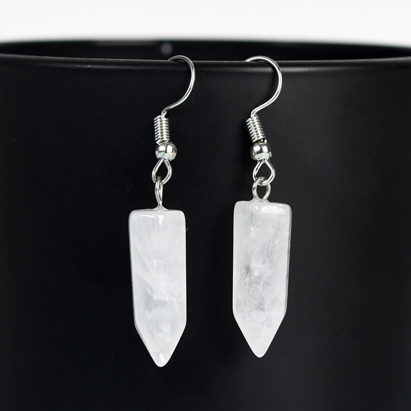 Crystal Drop Hexagonal Prism Eardrop Earrings GEMROCKY-Jewelry-Clear Quartz-