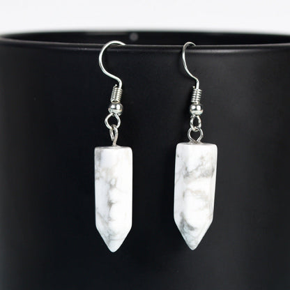 Crystal Drop Hexagonal Prism Eardrop Earrings GEMROCKY-Jewelry-Howlite-