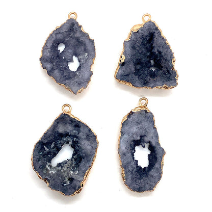 Crystal Druzy Agate Geode Pendants for Necklace GEMROCKY-Jewelry-Black-