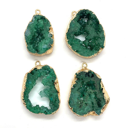 Crystal Druzy Agate Geode Pendants for Necklace GEMROCKY-Jewelry-Dark Green-