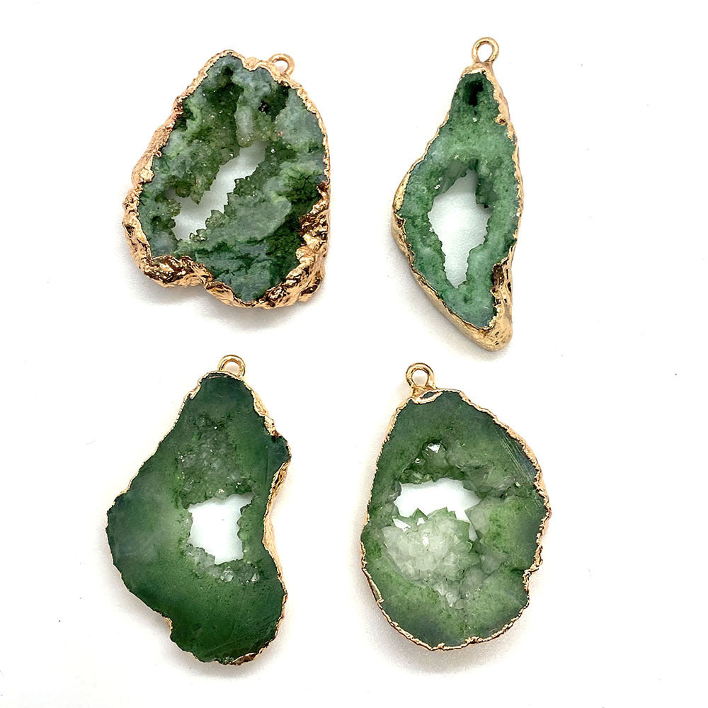 Crystal Druzy Agate Geode Pendants for Necklace GEMROCKY-Jewelry-Light Green-