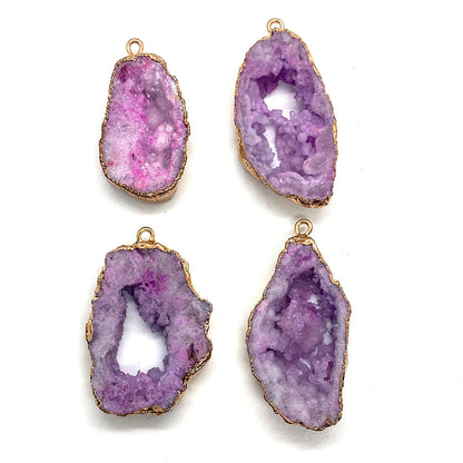 Crystal Druzy Agate Geode Pendants for Necklace GEMROCKY-Jewelry-Pink-