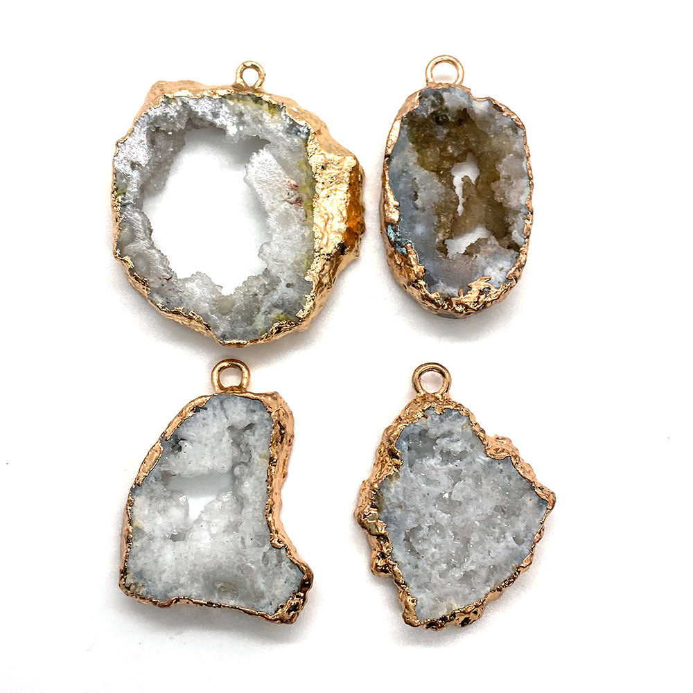 Crystal Druzy Agate Geode Pendants for Necklace GEMROCKY-Jewelry-White-