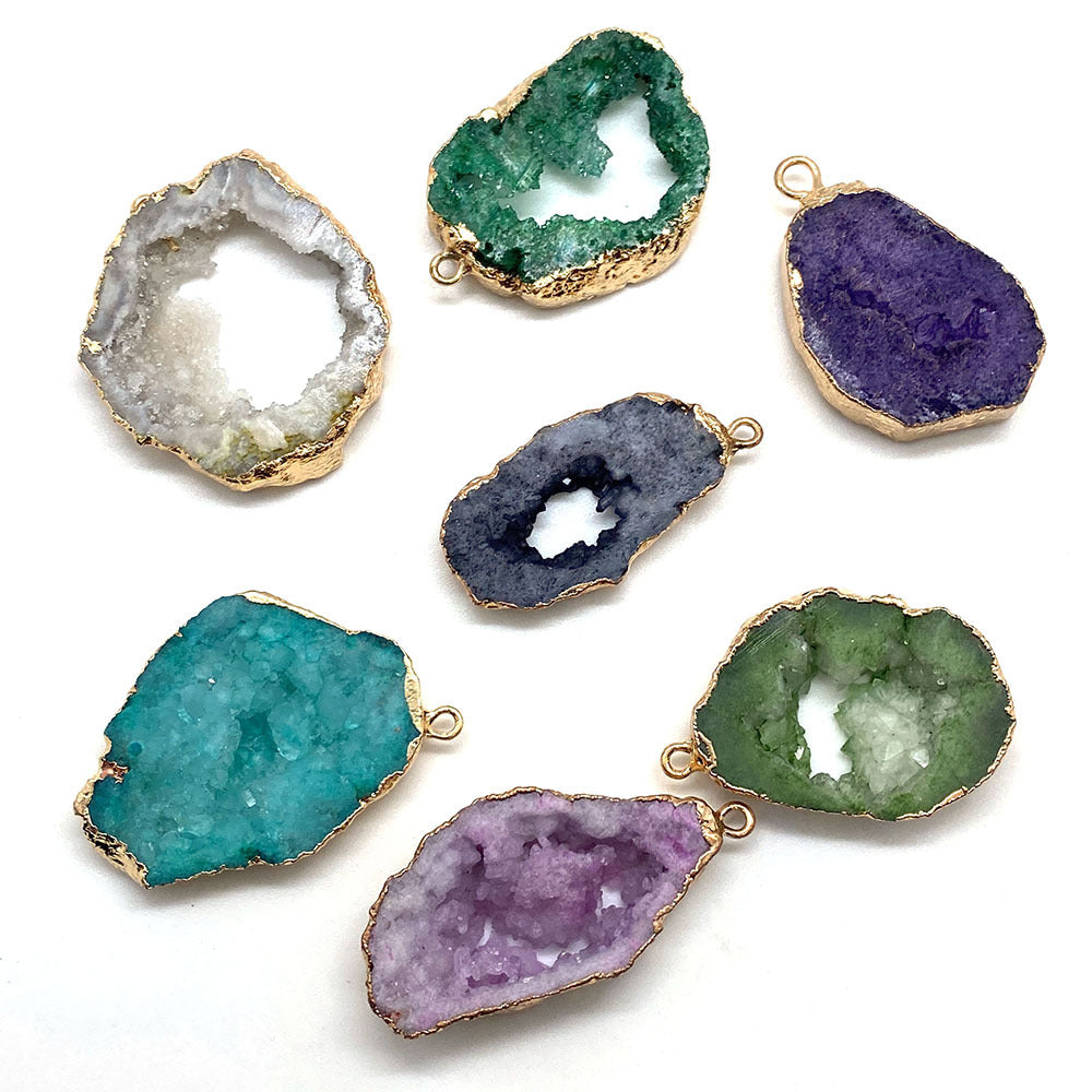 Crystal Druzy Agate Geode Pendants for Necklace GEMROCKY-Jewelry-