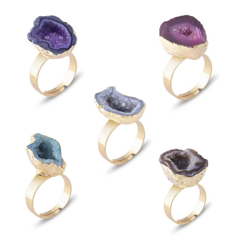 Crystal Druzy Cluster Rings GEMROCKY-Jewelry-