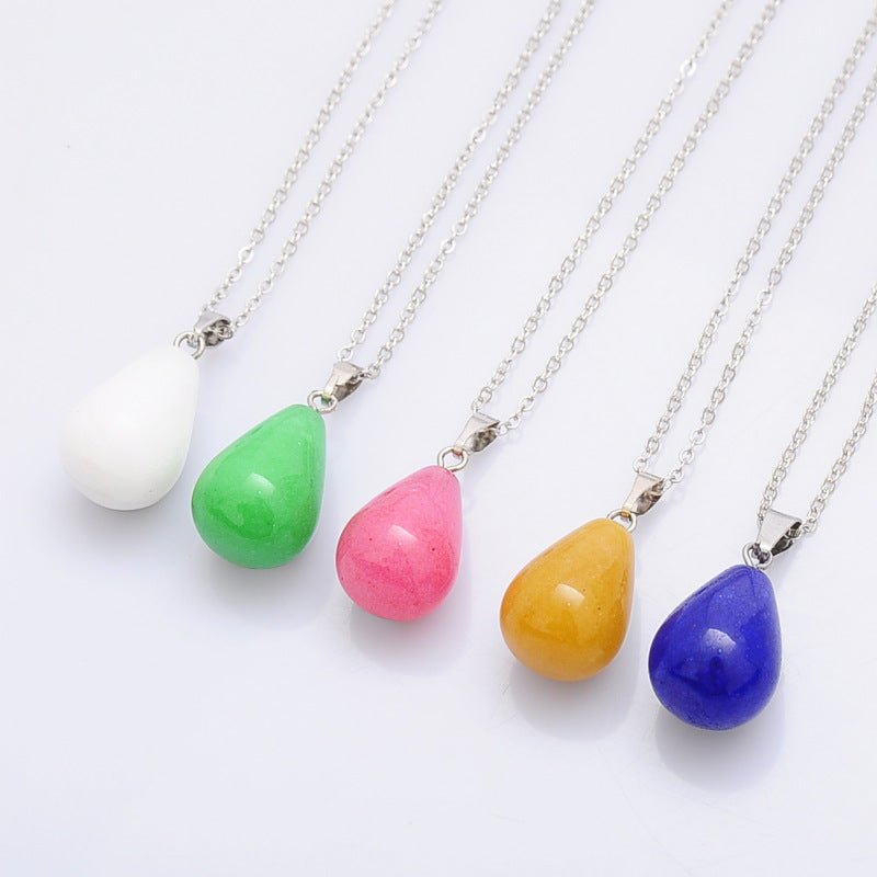 Crystal Egg Drop Pendant Necklaces GEMROCKY-Jewelry-