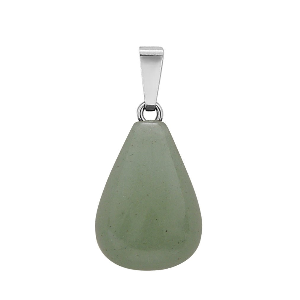 Crystal Egg Drop Pendant Necklaces GEMROCKY-Jewelry-Green Aventurine-