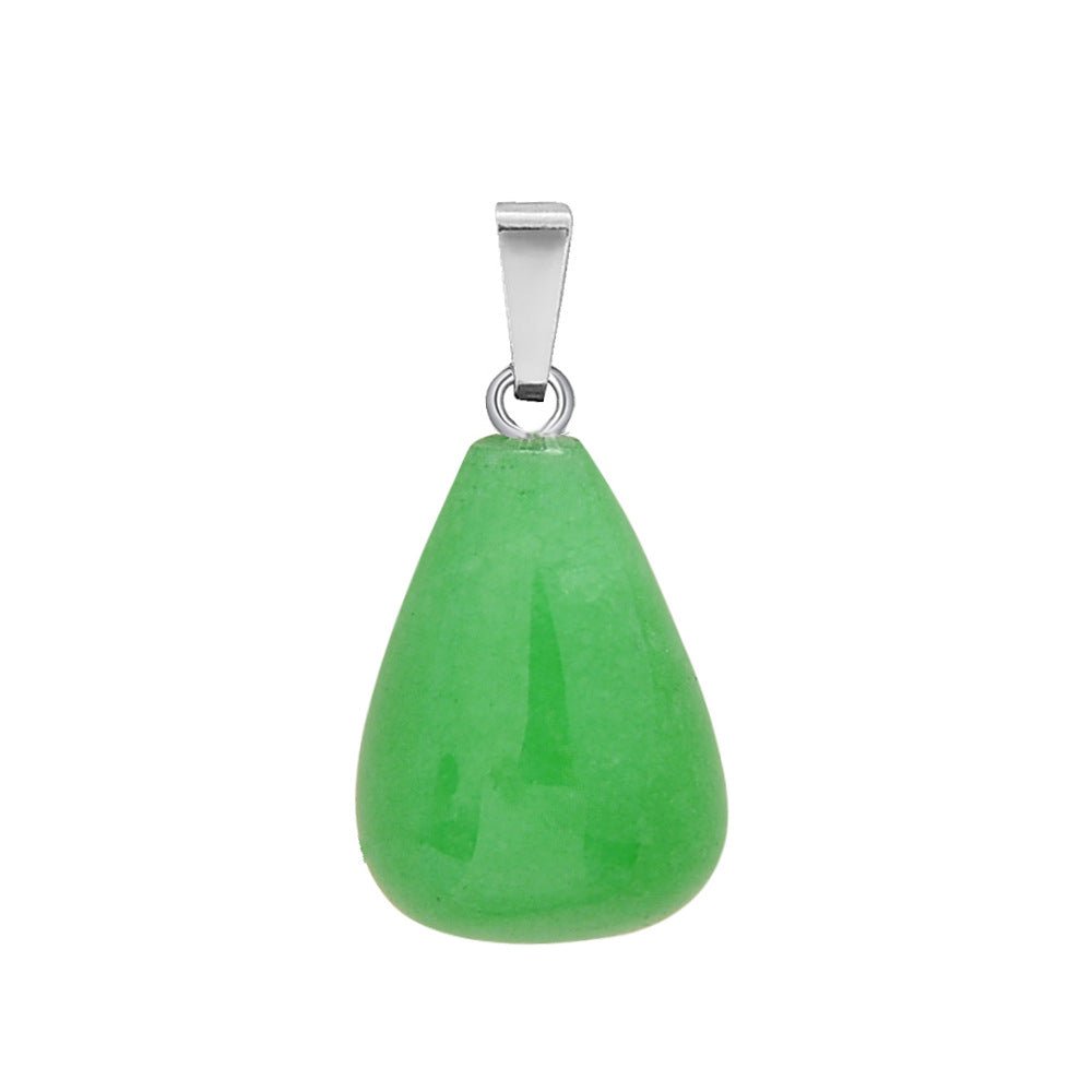Crystal Egg Drop Pendant Necklaces GEMROCKY-Jewelry-Green Jade-