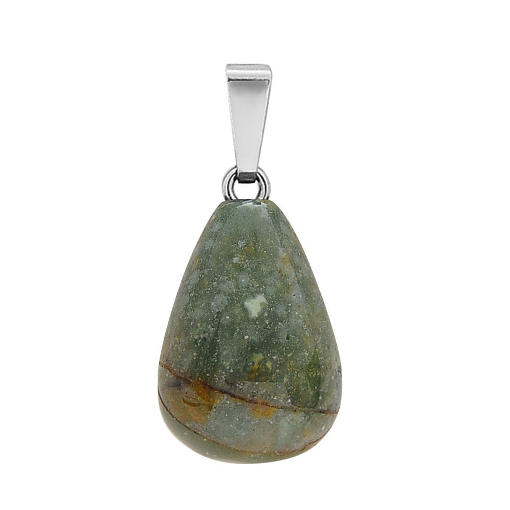 Crystal Egg Drop Pendant Necklaces GEMROCKY-Jewelry-Indian Agate-