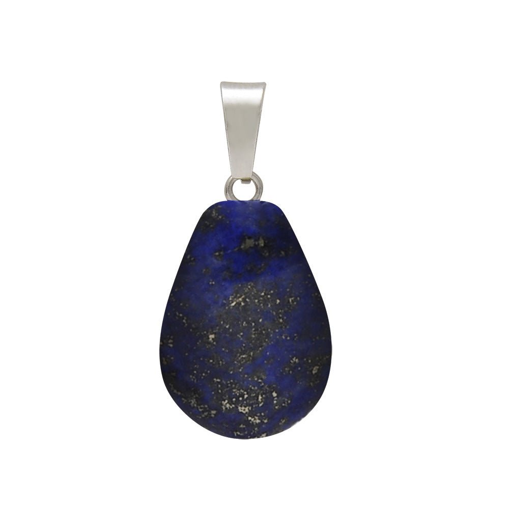 Crystal Egg Drop Pendant Necklaces GEMROCKY-Jewelry-Lapis Lazuli-