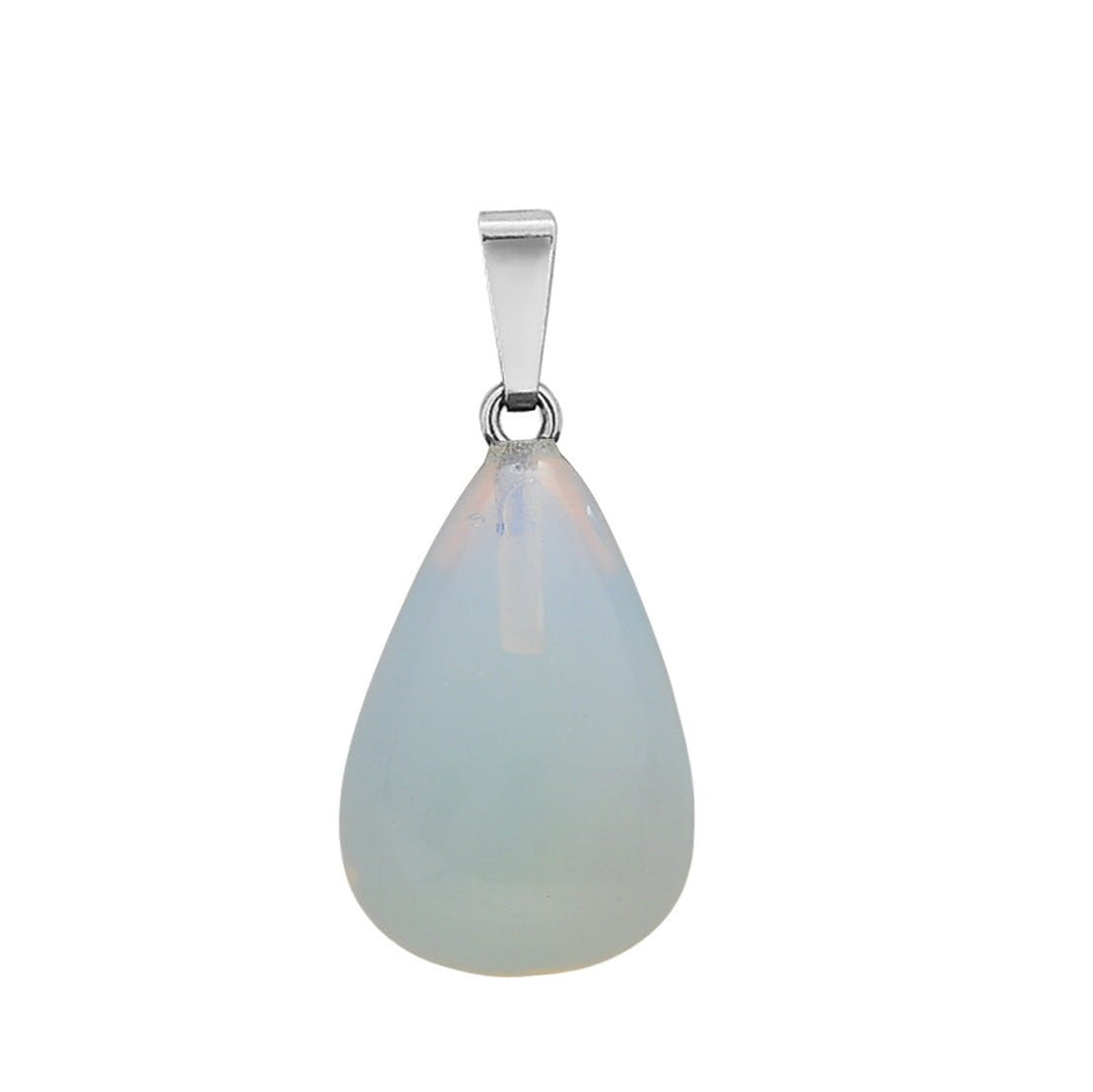 Crystal Egg Drop Pendant Necklaces GEMROCKY-Jewelry-Opalite-