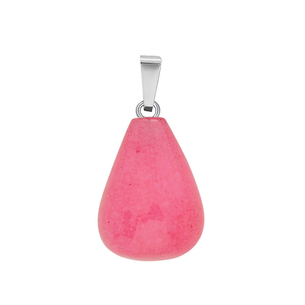 Crystal Egg Drop Pendant Necklaces GEMROCKY-Jewelry-Red Jade-