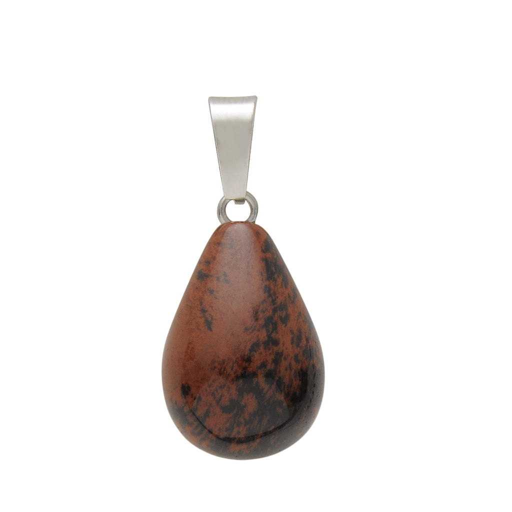 Crystal Egg Drop Pendant Necklaces GEMROCKY-Jewelry-Red Obsidian-