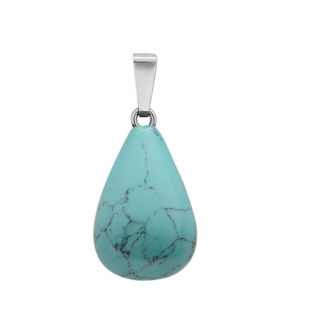 Crystal Egg Drop Pendant Necklaces GEMROCKY-Jewelry-Turquoise-