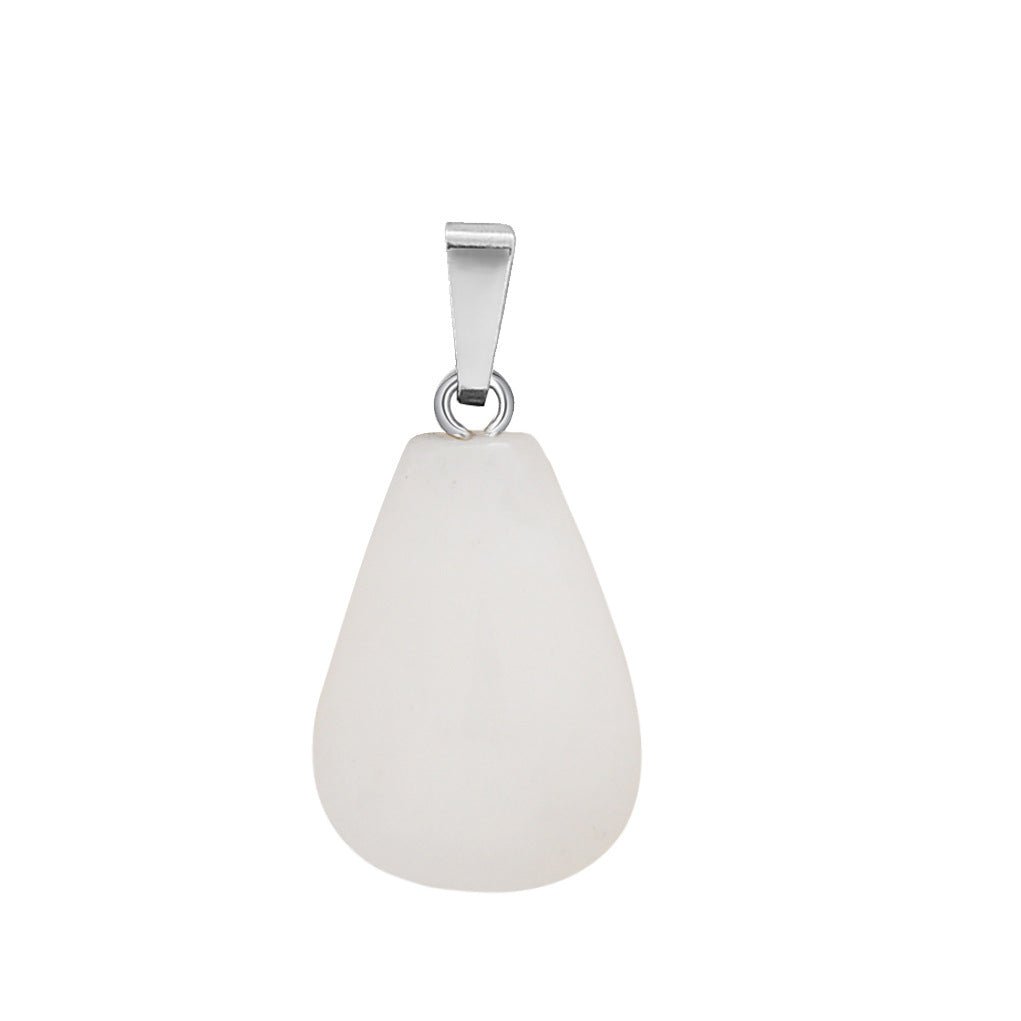Crystal Egg Drop Pendant Necklaces GEMROCKY-Jewelry-White Jade-