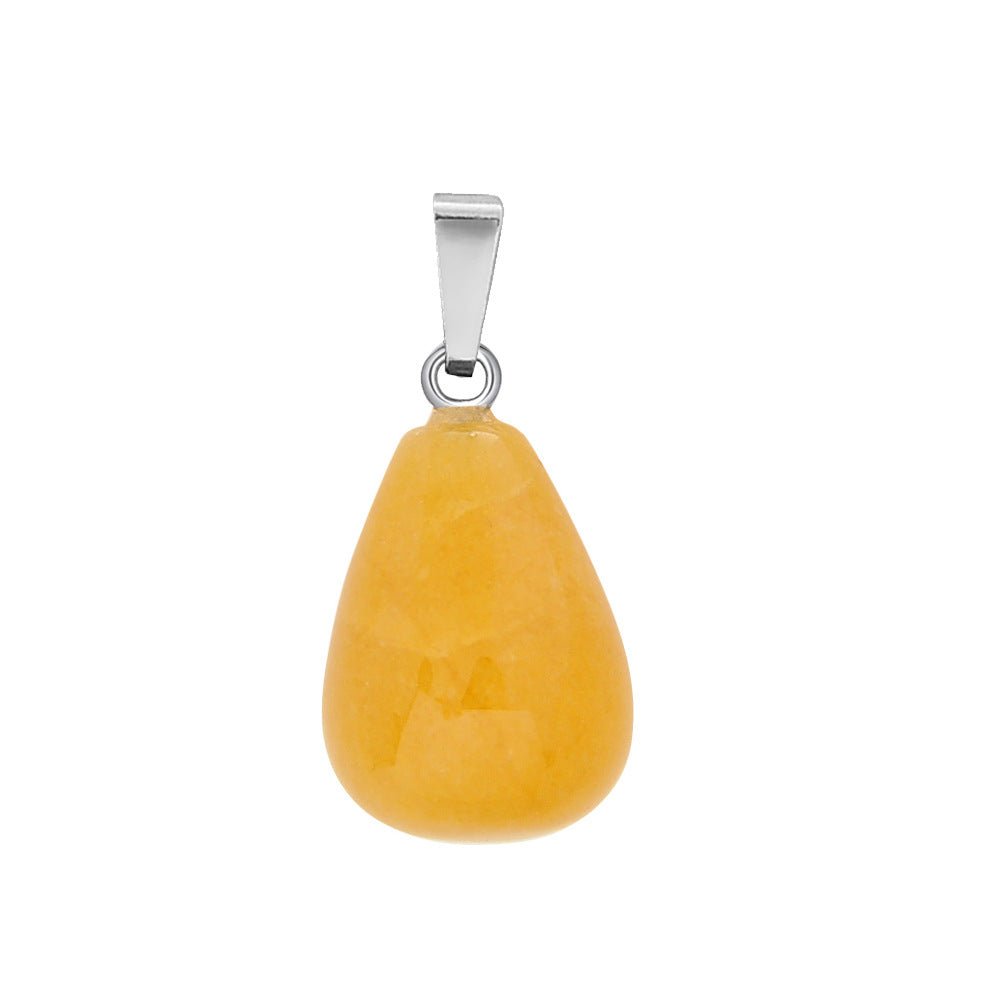 Crystal Egg Drop Pendant Necklaces GEMROCKY-Jewelry-Yellow Jade-