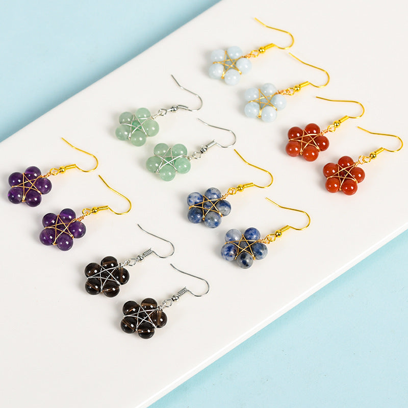 Crystal Flower Bead Eardrop Earrings GEMROCKY-Jewelry-