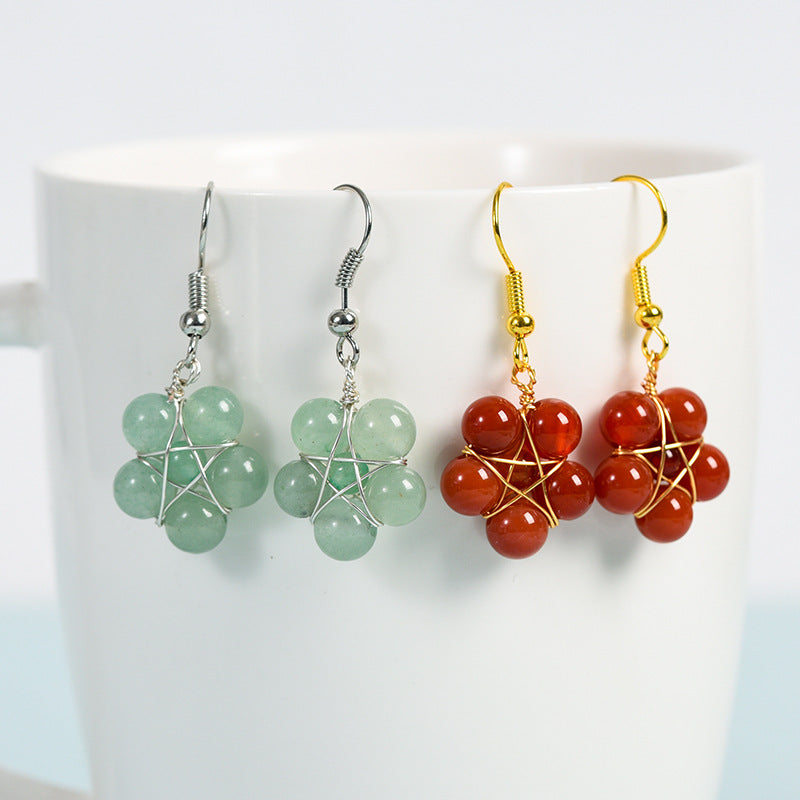 Crystal Flower Bead Eardrop Earrings GEMROCKY-Jewelry-