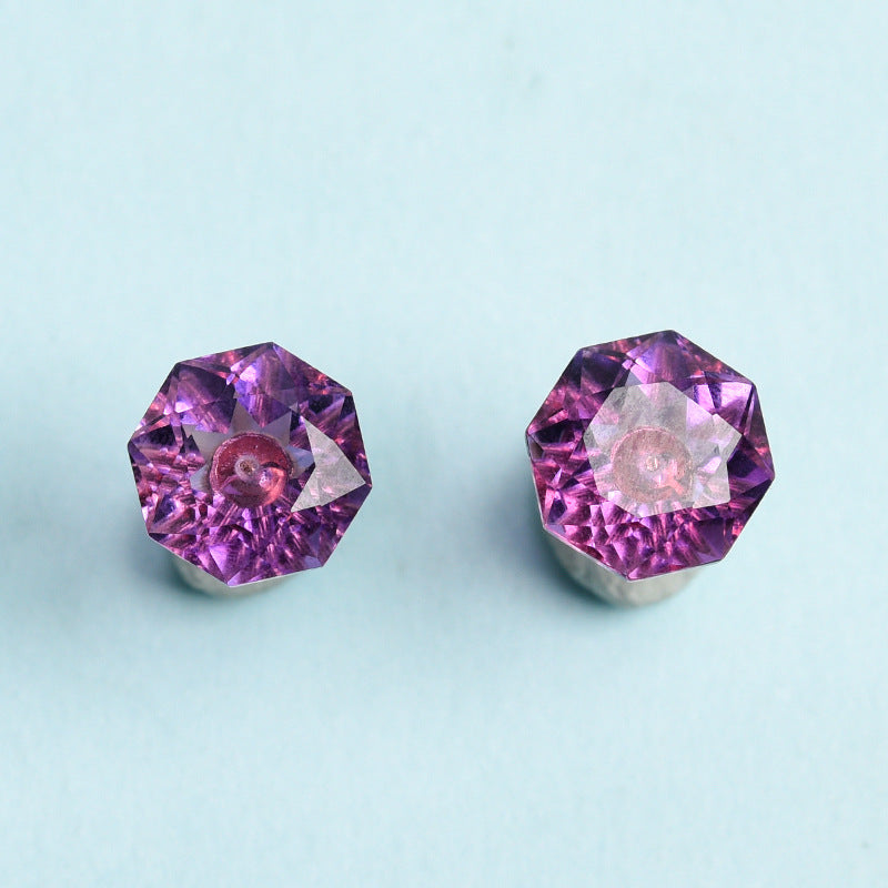 Crystal Gem Earrings GEMROCKY-Jewelry-Amethyst Octagon-