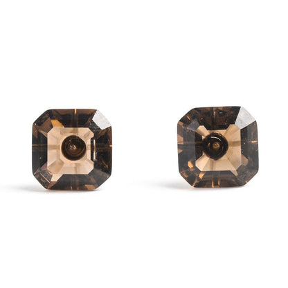 Crystal Gem Earrings GEMROCKY-Jewelry-Smoky Quartz Square-