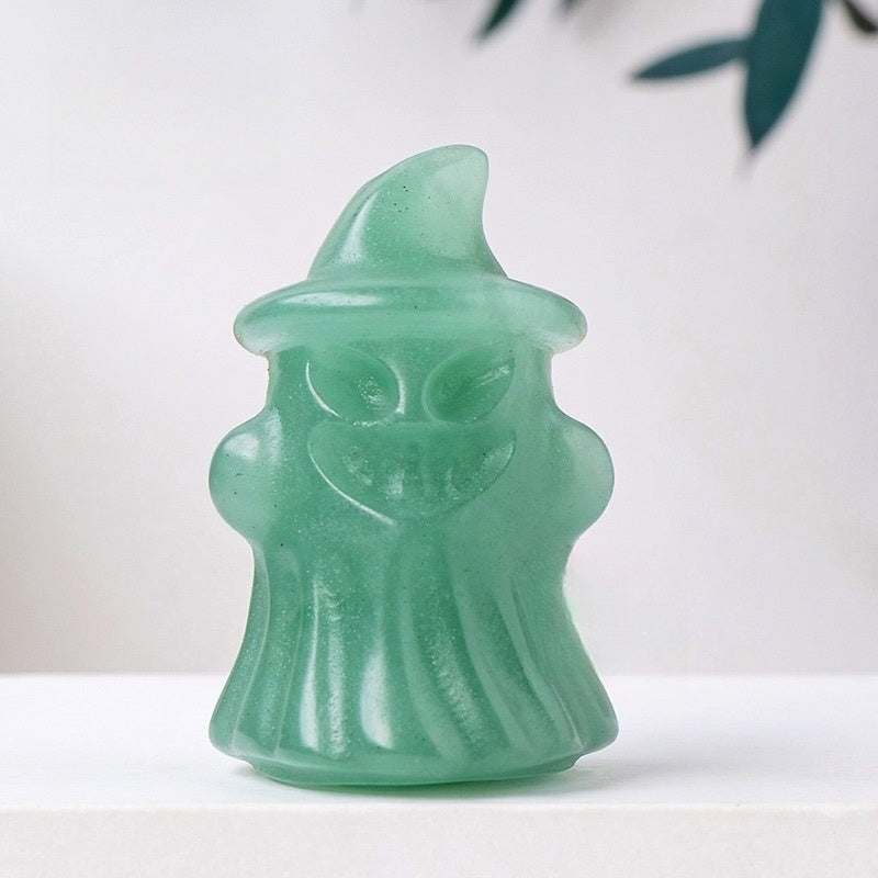 Crystal Ghost 4cm Carvings GEMROCKY-Carvings-Green Aventurine-