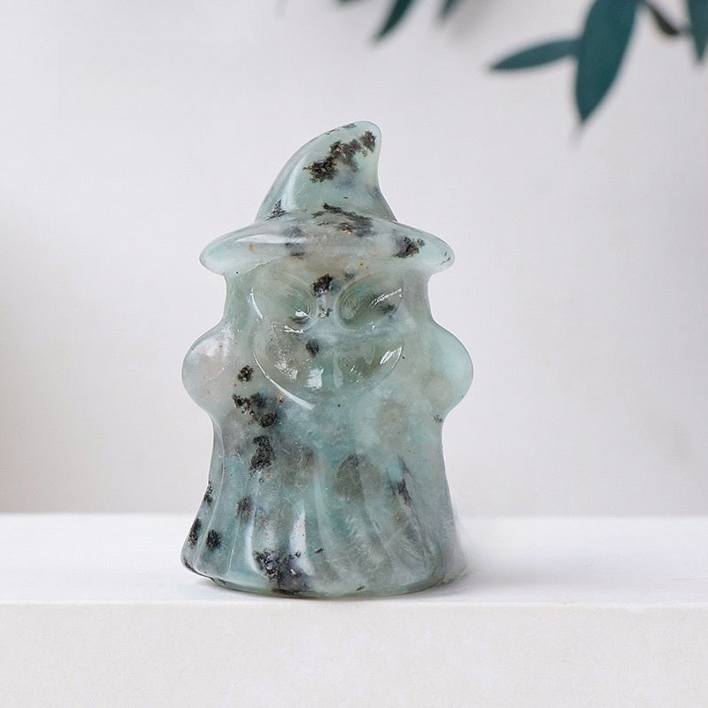 Crystal Ghost 4cm Carvings GEMROCKY-Carvings-Kiwi Jasper-