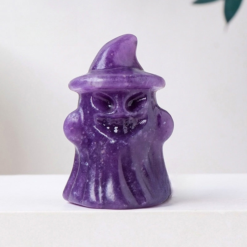 Crystal Ghost 4cm Carvings GEMROCKY-Carvings-Lepidolite-