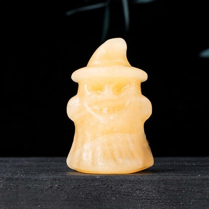 Crystal Ghost 4cm Carvings GEMROCKY-Carvings-Yellow Calcite-