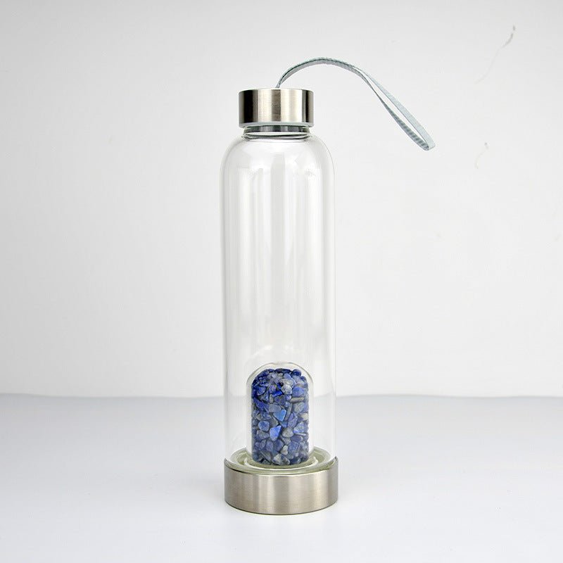 Crystal Gravel Chip Dome Stainless Steel Water Bottles GEMROCKY-Decoration-Lapis Lazuli-