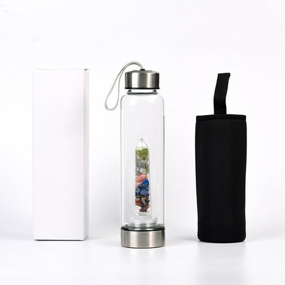 Crystal Gravel Chip Obelisk Stainless Steel Water Bottles GEMROCKY-Decoration-