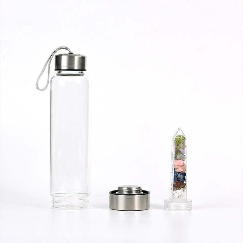 Crystal Gravel Chip Obelisk Stainless Steel Water Bottles GEMROCKY-Decoration-