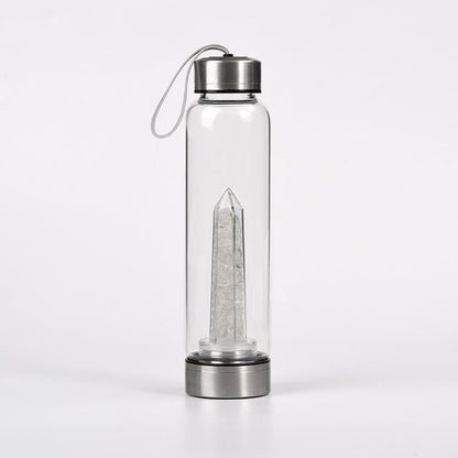 Crystal Gravel Chip Obelisk Stainless Steel Water Bottles GEMROCKY-Decoration-Clear Quartz-