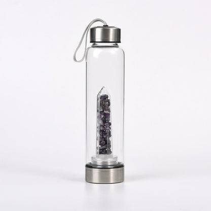 Crystal Gravel Chip Obelisk Stainless Steel Water Bottles GEMROCKY-Decoration-Dream Amethyst-