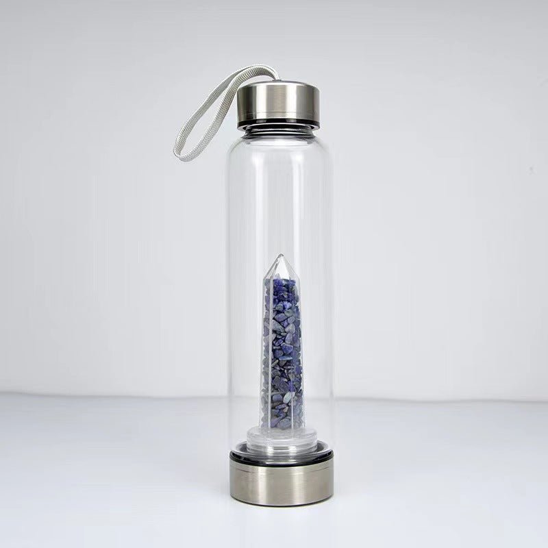 Crystal Gravel Chip Obelisk Stainless Steel Water Bottles GEMROCKY-Decoration-Lapis Lazuli-