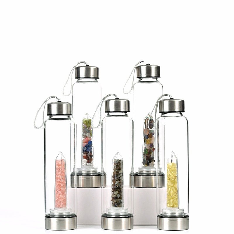 Crystal Gravel Chip Obelisk Stainless Steel Water Bottles GEMROCKY-Decoration-