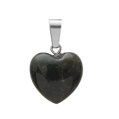 Crystal Heart Drop Pendant Necklace GEMROCKY-Jewelry-Black Obsidian-