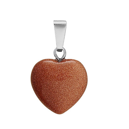 Crystal Heart Drop Pendant Necklace GEMROCKY-Jewelry-Gold Sandstone-