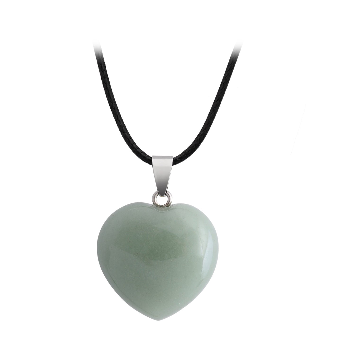 Crystal Heart Drop Pendant Necklace GEMROCKY-Jewelry-Green Aventurine-