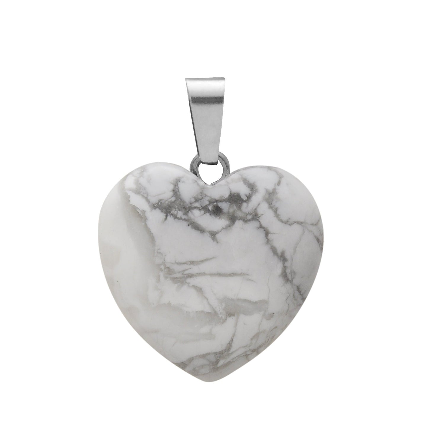 Crystal Heart Drop Pendant Necklace GEMROCKY-Jewelry-Howlite-