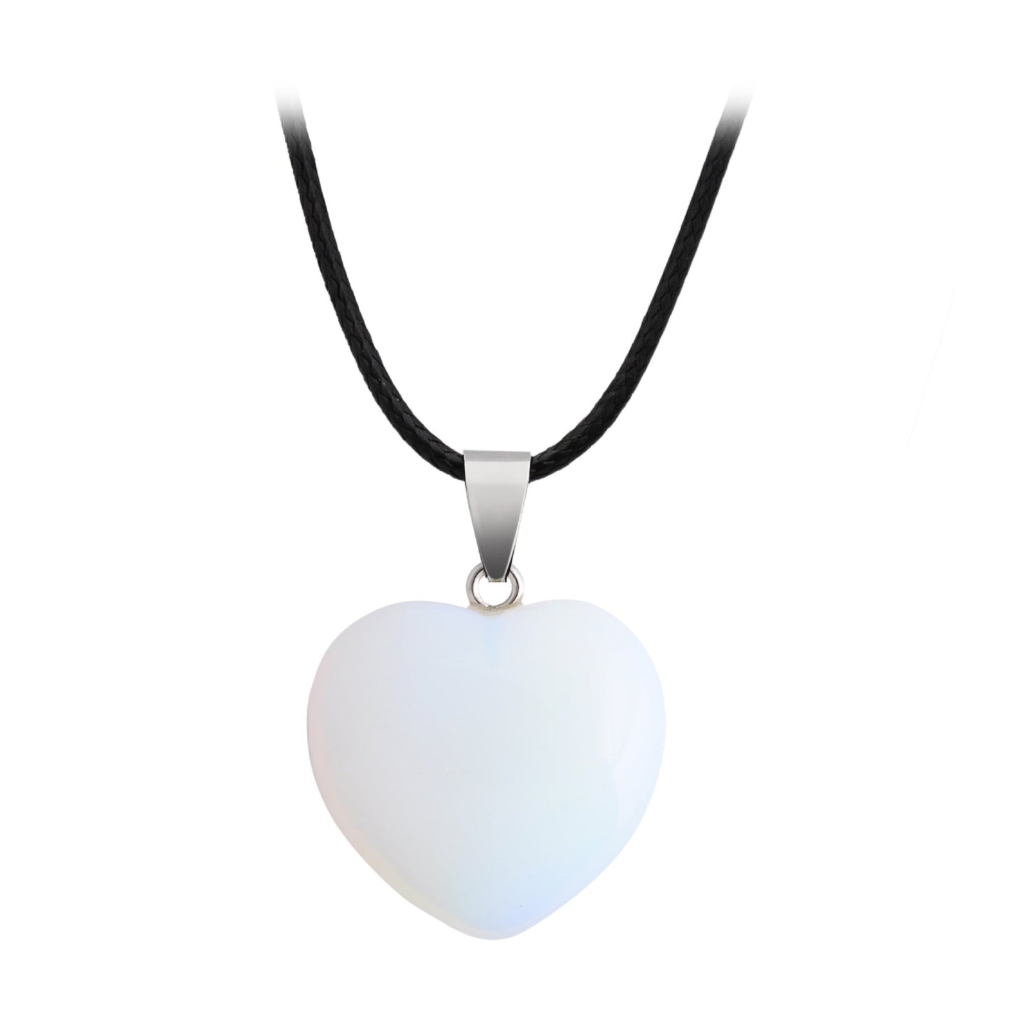 Crystal Heart Drop Pendant Necklace GEMROCKY-Jewelry-Opalite-