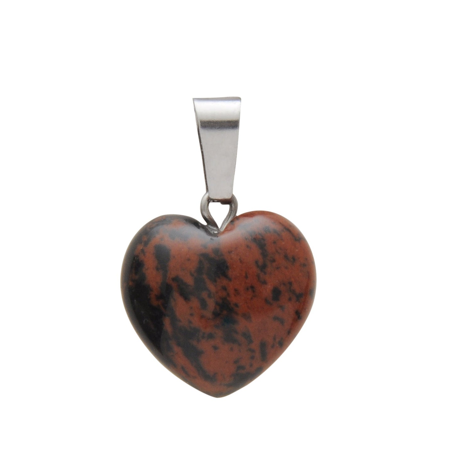 Crystal Heart Drop Pendant Necklace GEMROCKY-Jewelry-Red Obsidian-