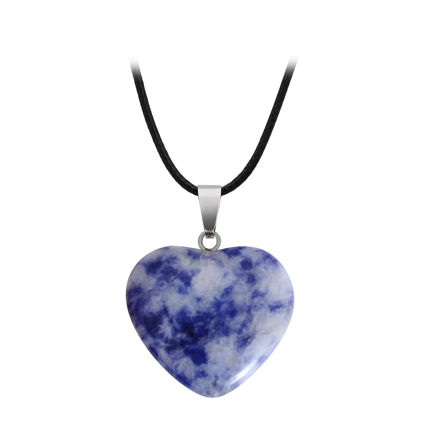 Crystal Heart Drop Pendant Necklace GEMROCKY-Jewelry-Sodalite-