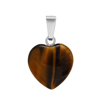 Crystal Heart Drop Pendant Necklace GEMROCKY-Jewelry-Tiger Eye-