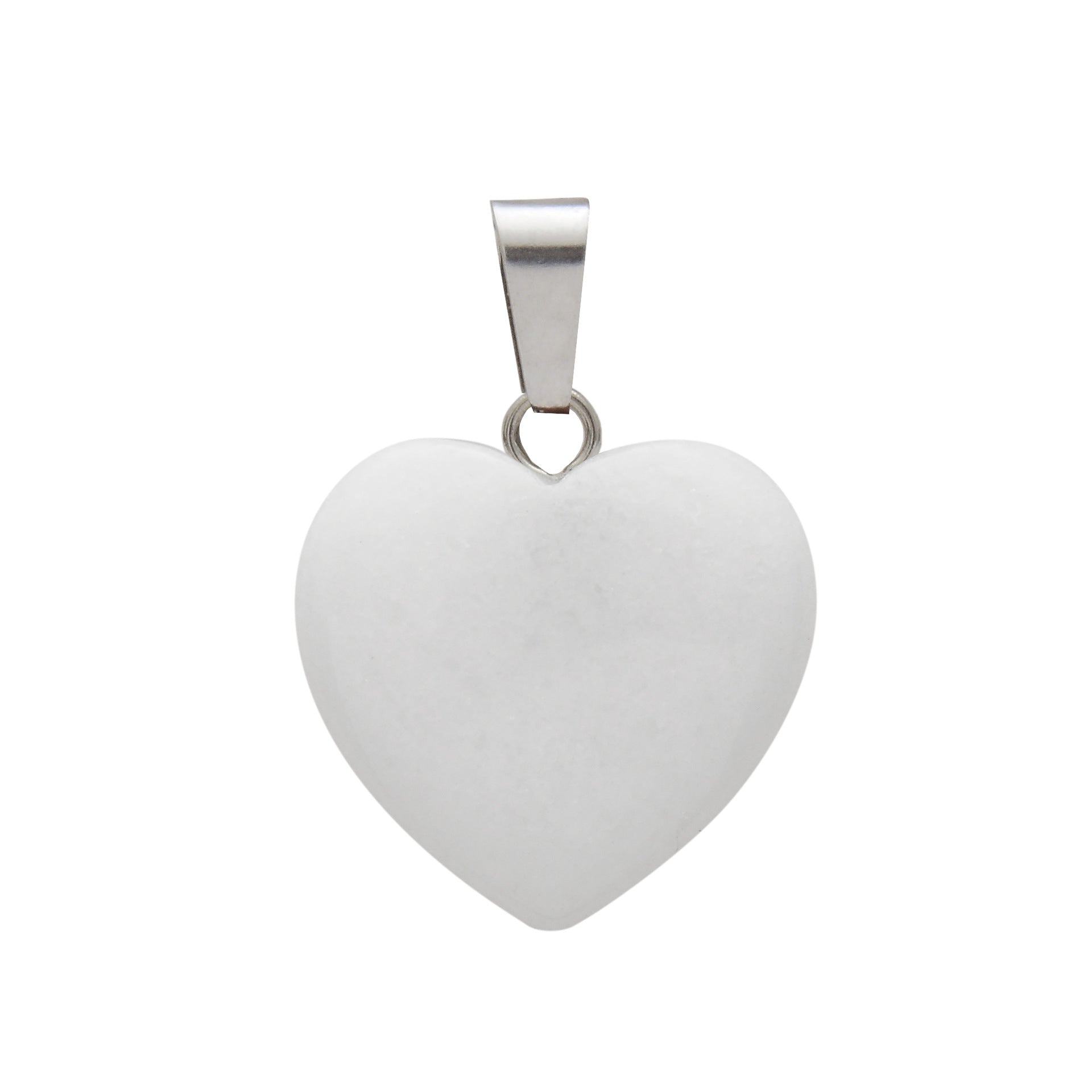 Crystal Heart Drop Pendant Necklace GEMROCKY-Jewelry-White Jade-